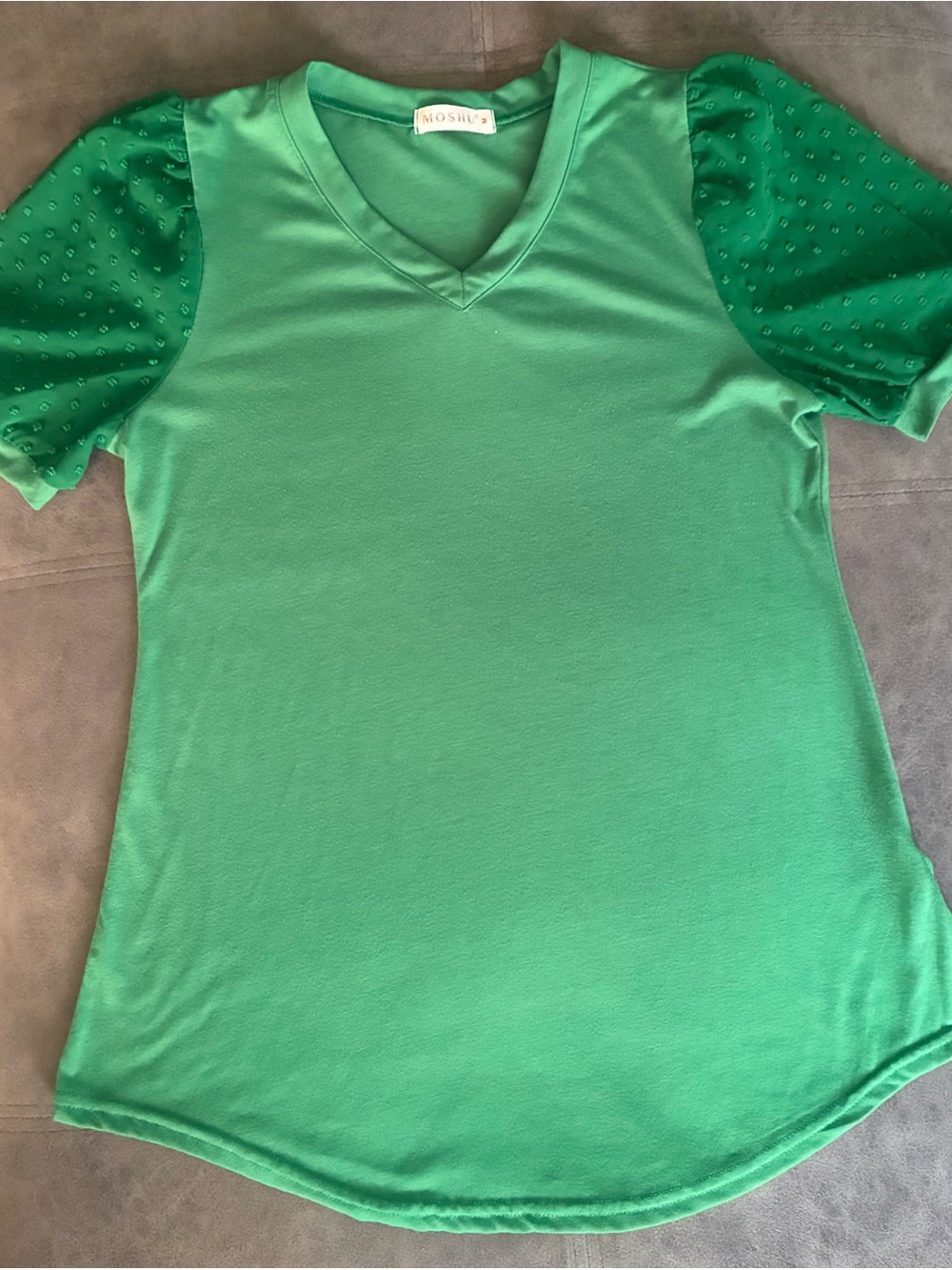 Moschino Bright Green Logo-Tag Knit Top